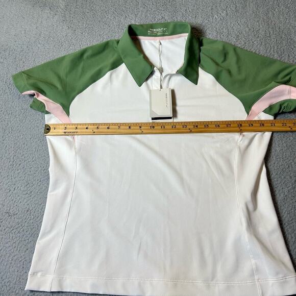 Nike Golf Shirt Womens L White Fit Dry Athletic Short Sleeve Polo Shirt NEW - Picture 4 of 9